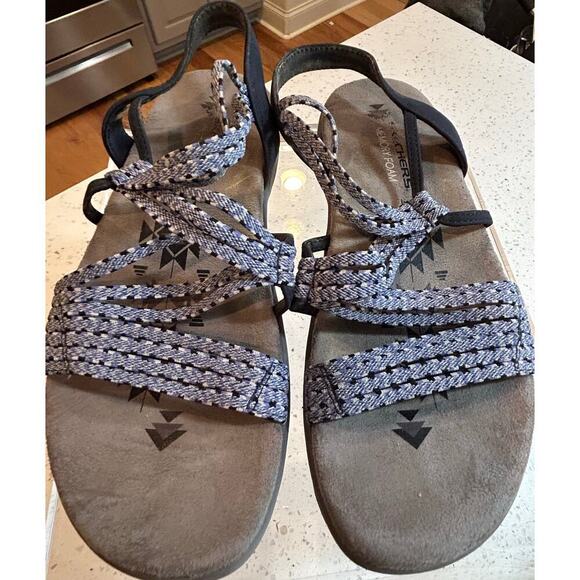 Skechers Memory Foam Sandals - Blue & Gray - Women's Size 7 - Picture 2 of 7